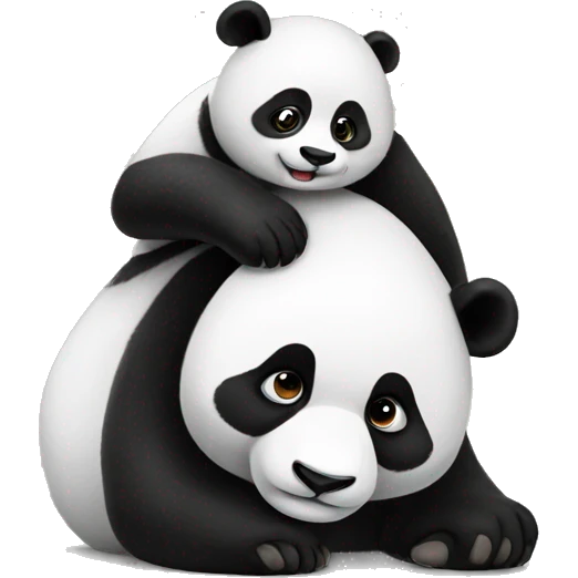 Panda sitting on he's back  emoji