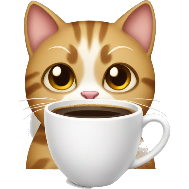 Cat with coffee  emoji