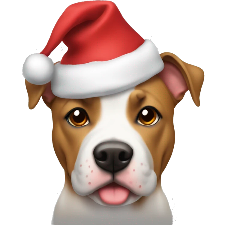 Male Amstaff With Christmas hat  emoji
