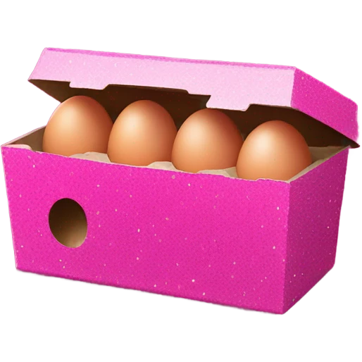 Hot pink carton of eggs with glitter  emoji