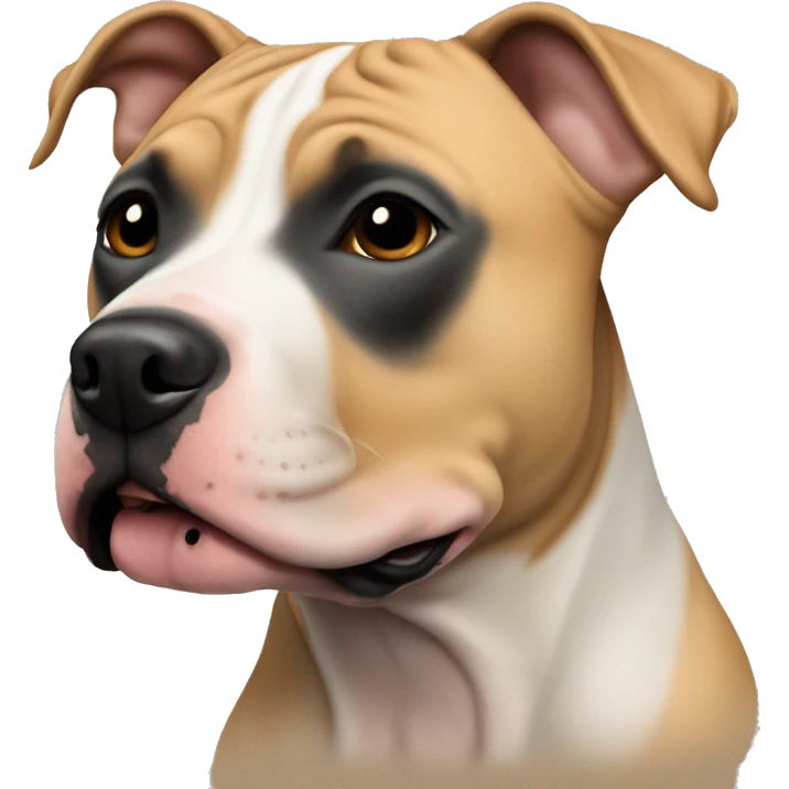 Tan American pit bull terrier with black nose emoji