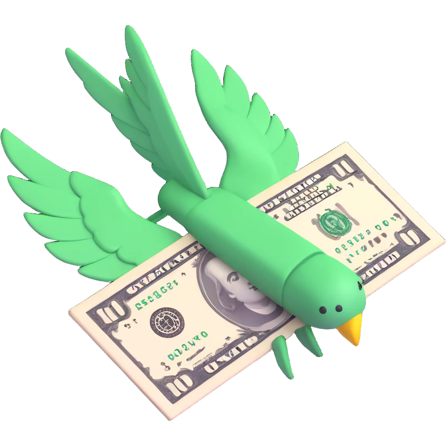 dollar bill with wings emoji