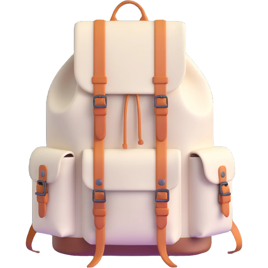 white camping backpack emoji