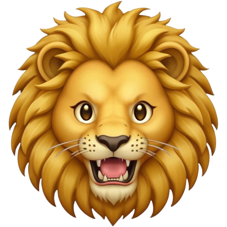 lion with fangs, front face  emoji