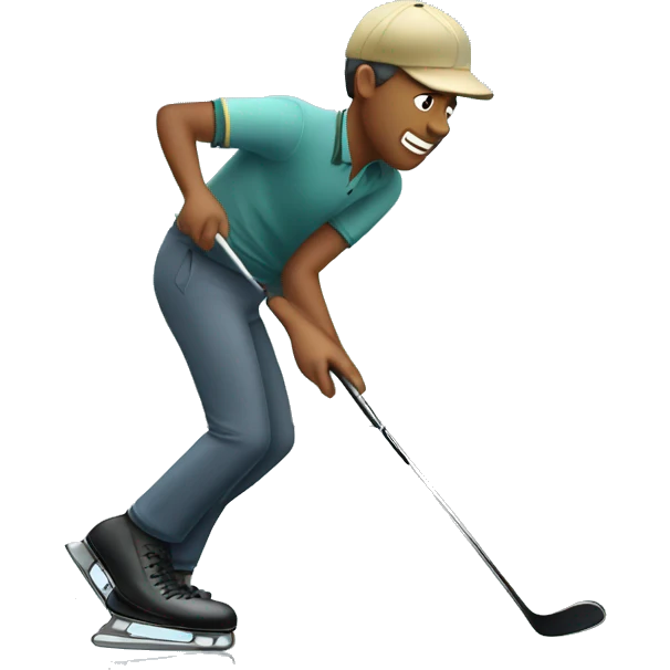 Golfer who is ice skating emoji