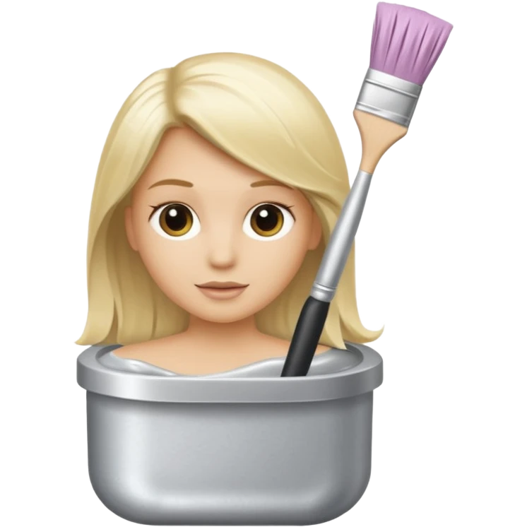 tube of blonde hair dye with a brush next to it emoji