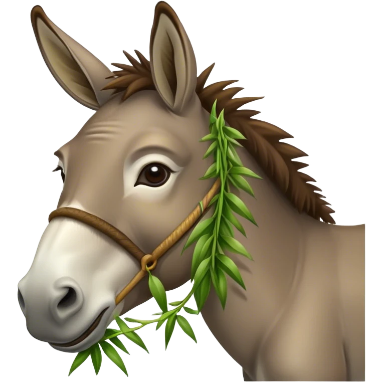 donkey chews grass emoji