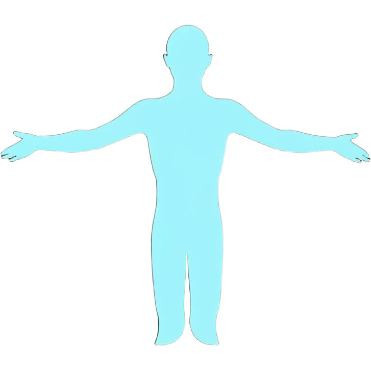 Human form dissolving into ethereal light particles, transcending physical form, spiritual journey emoji