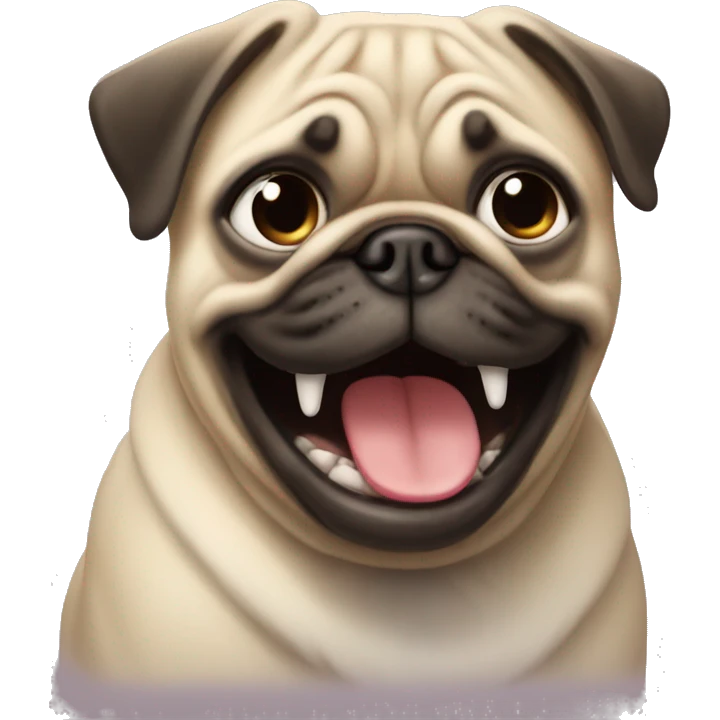 pug laughing crying emoji