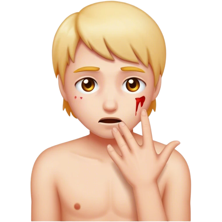 Emocji showing ,,you hurt me” emoji