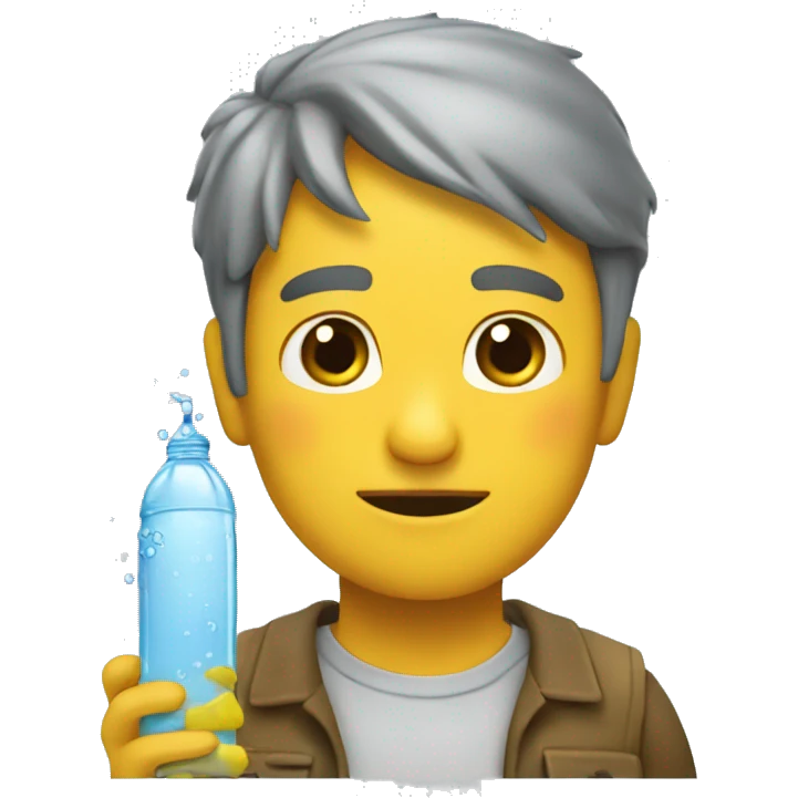 Un pero bebiendo agua amarilla  emoji