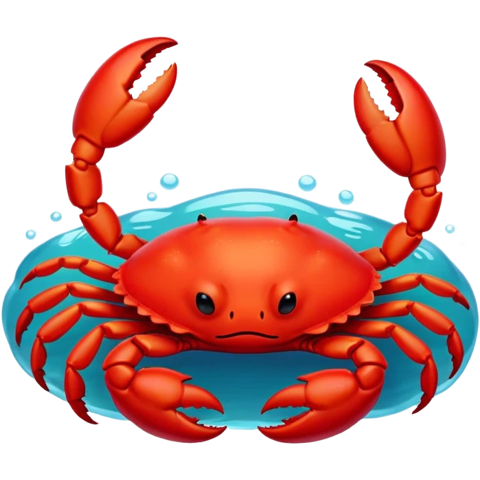 Meme-Worthy Cute Sleeping Red Crab Portrait Emoji, Head resting peacefully with a contented smile, showcasing a robust, vivid scarlet carapace and softly closed eyes in serene slumber, Simplified yet adorably endearing features, highly detailed, glowing with a soft, drowsy ocean light, high shine, relaxed and utterly lovable, stylized with an air of playful laziness, soft glowing outline, capturing the essence of a sleeping red crab that feels destined to become the next viral icon of adorable rest! emoji