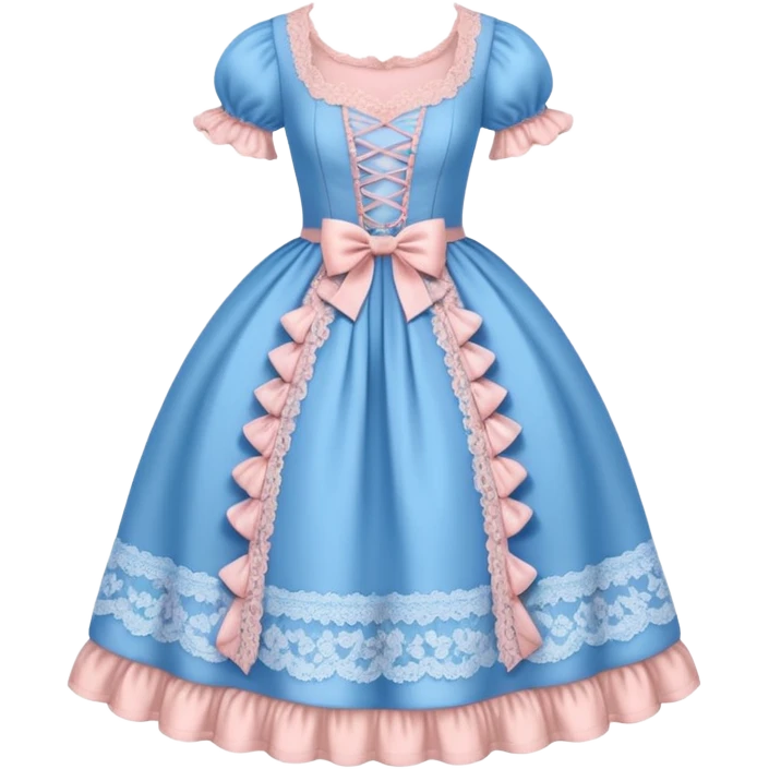 Rococo blue dress with pale pink and lace emoji
