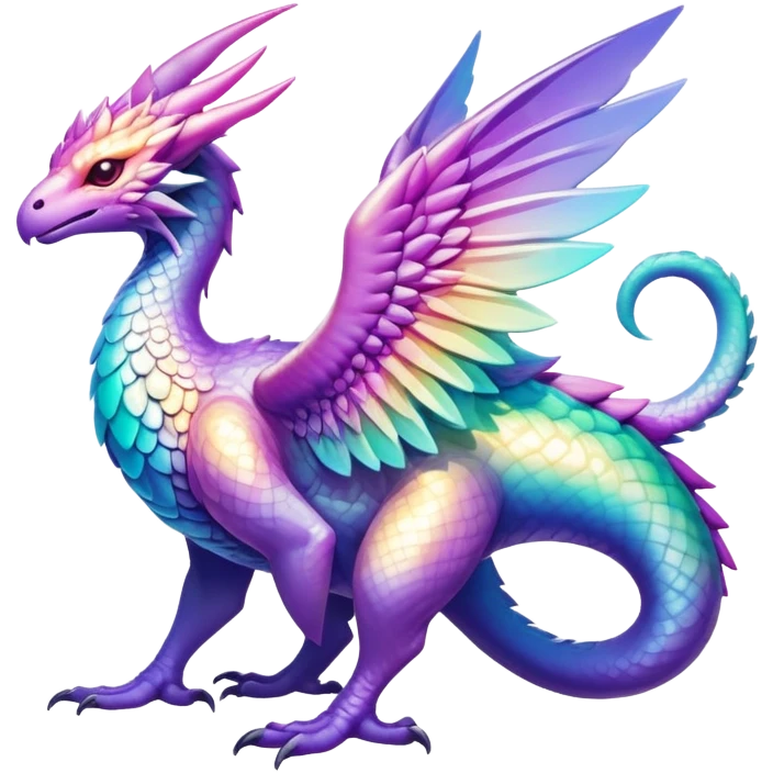 Epic divine legendary complex detailed iridescent gradients aesthetic-Fakémon-creature-scenery emoji