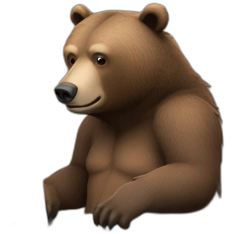 Grizzly Bear Human Programming with Computer emoji