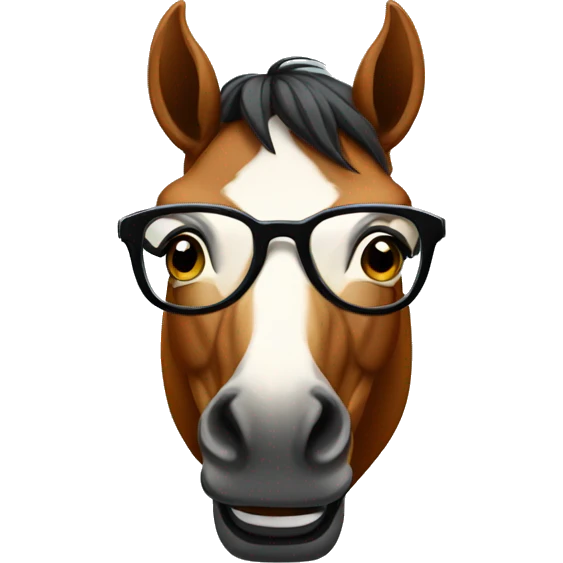 Horse wearing glasses  emoji