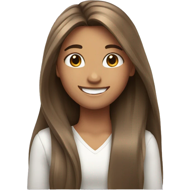 happy girls with long hair emoji