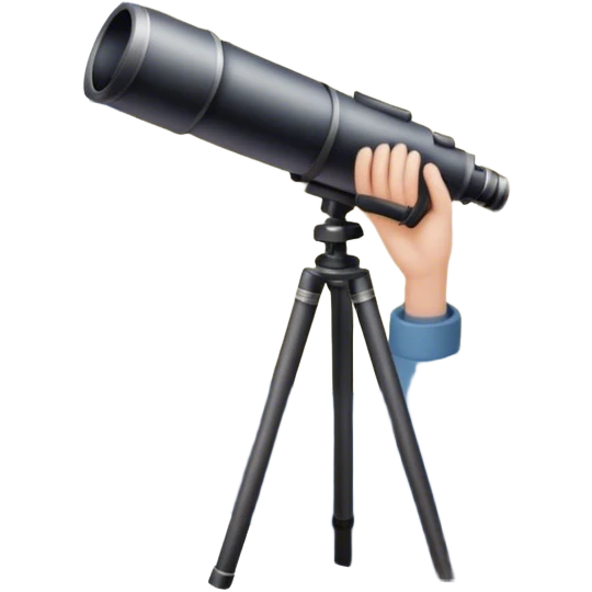a person looking at the moon using a telescope emoji