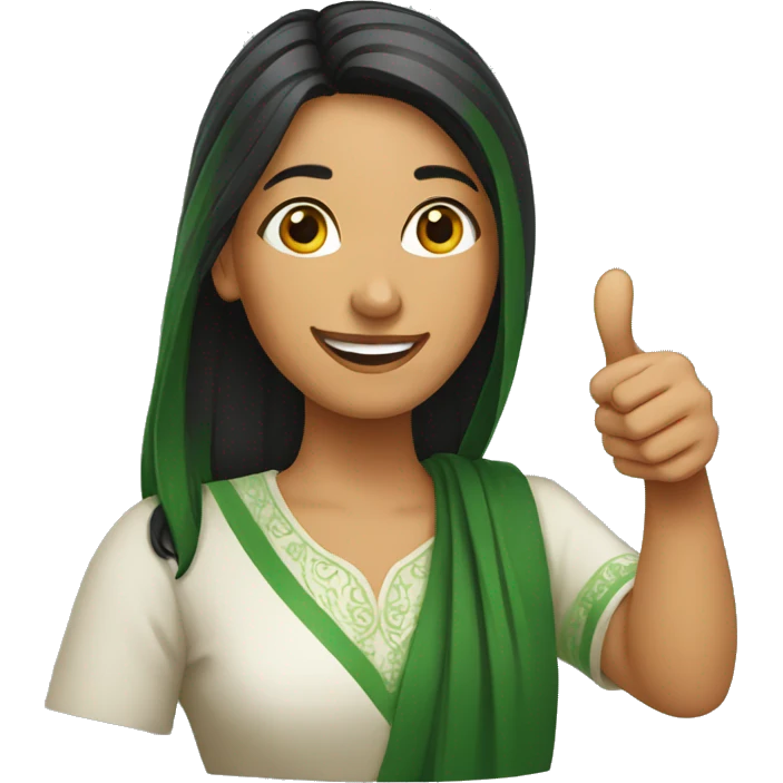 A PAKISTANI WOMAN WITH THUMBS UP emoji