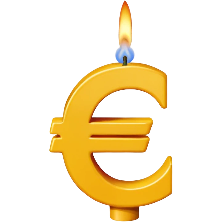 Letter € birthday candle  emoji