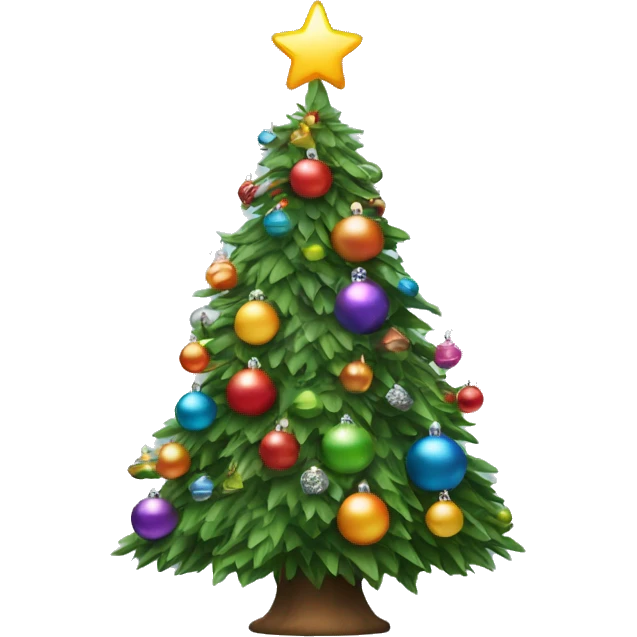 Christmas tree with colorful ornaments and colors on it emoji