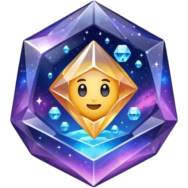Galaxy within a crystal emoji