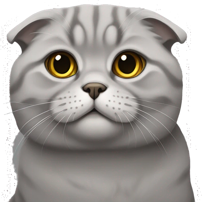 Grey scottish fold cat emoji
