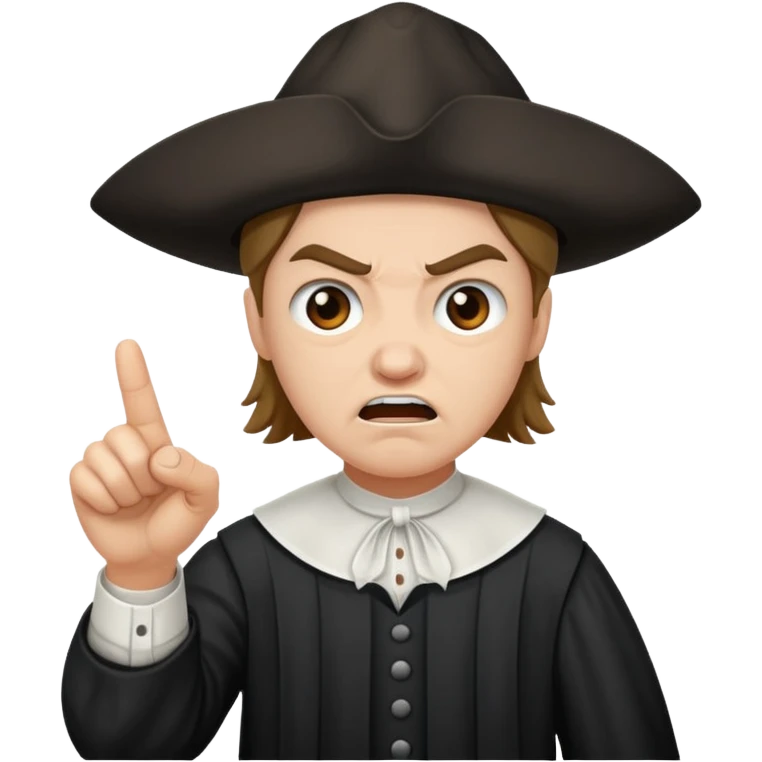 Angry puritan pointing emoji