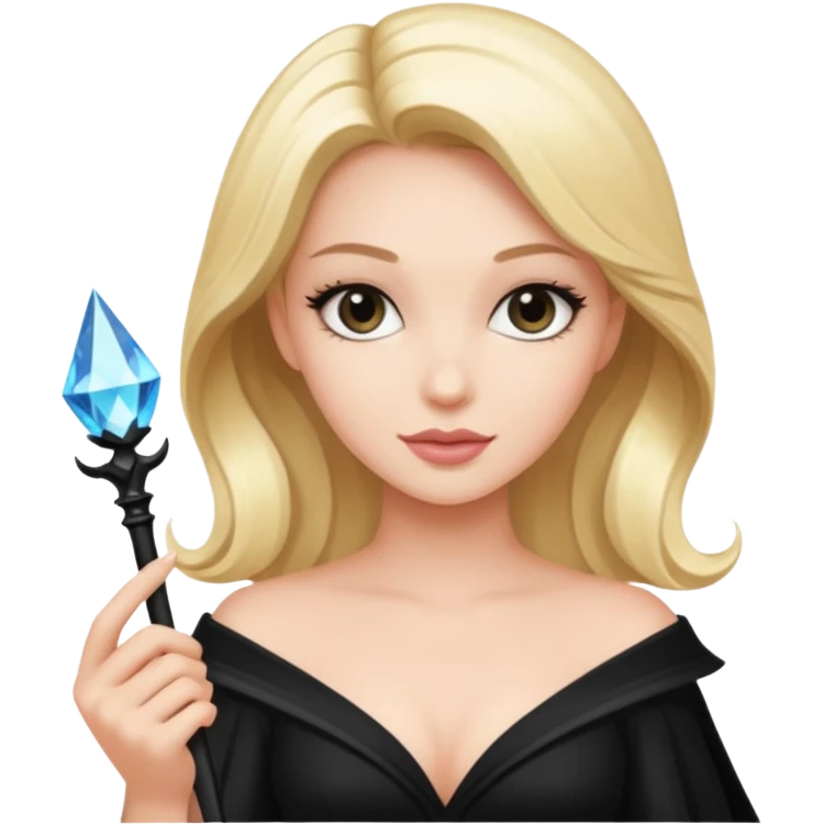 Super Glam girl with a magic tryllestav - Black detail emoji