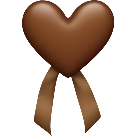 Brown heart with bow emoji