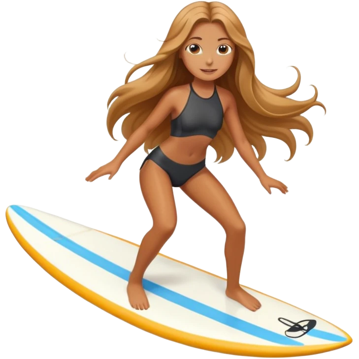 beautiful Surfer girl on the board emoji