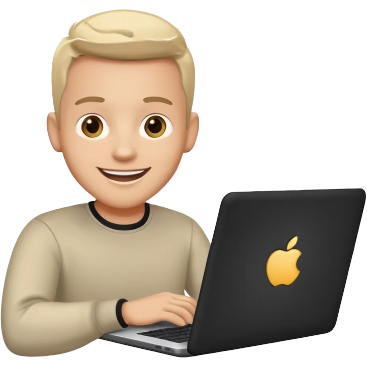 happy man on laptop emoji