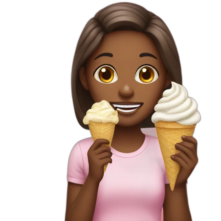 Girl eating icecream emoji