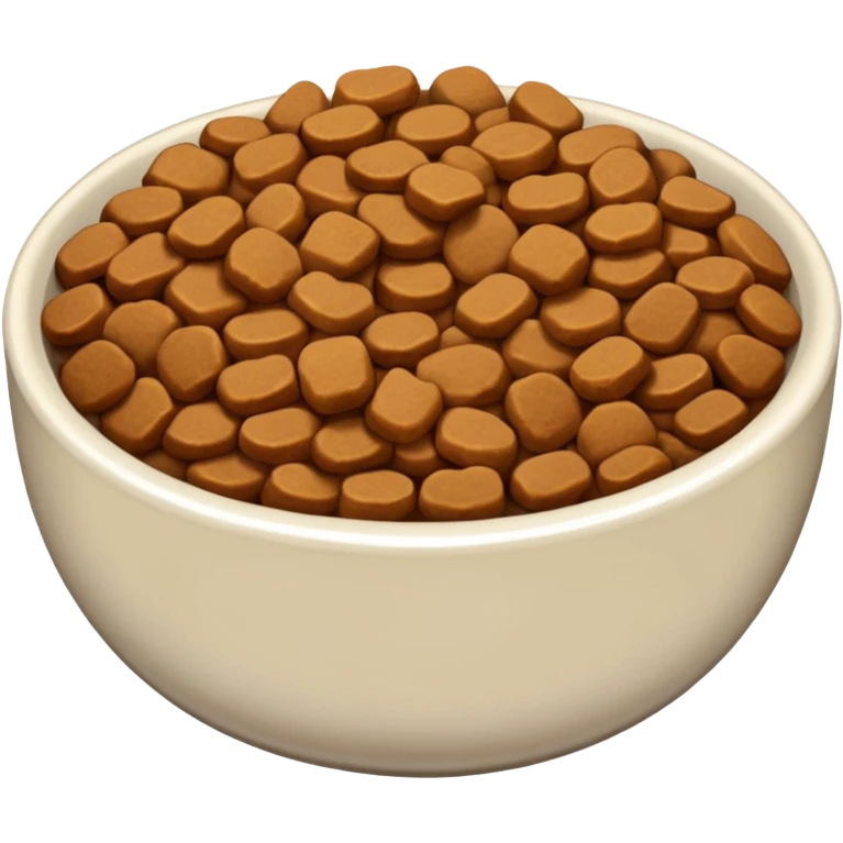 a bowl of deep brown kibbles emoji