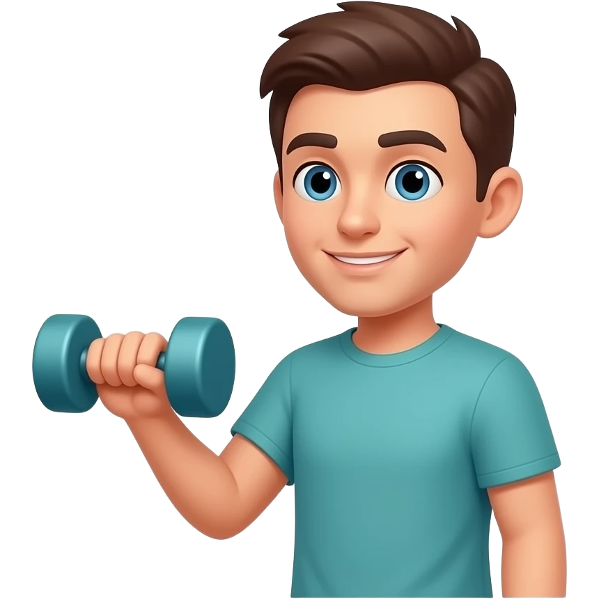 training analysis with small dumbell in corner emoji