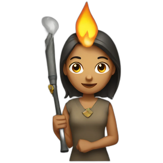 woman holding torch emoji