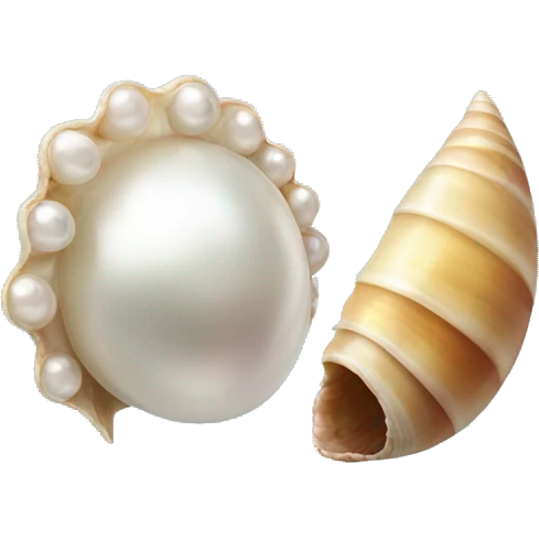 Pearl and shell emoji