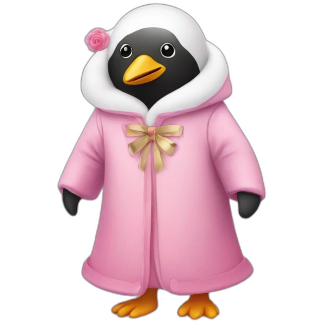pingouin avec une robe rose emoji