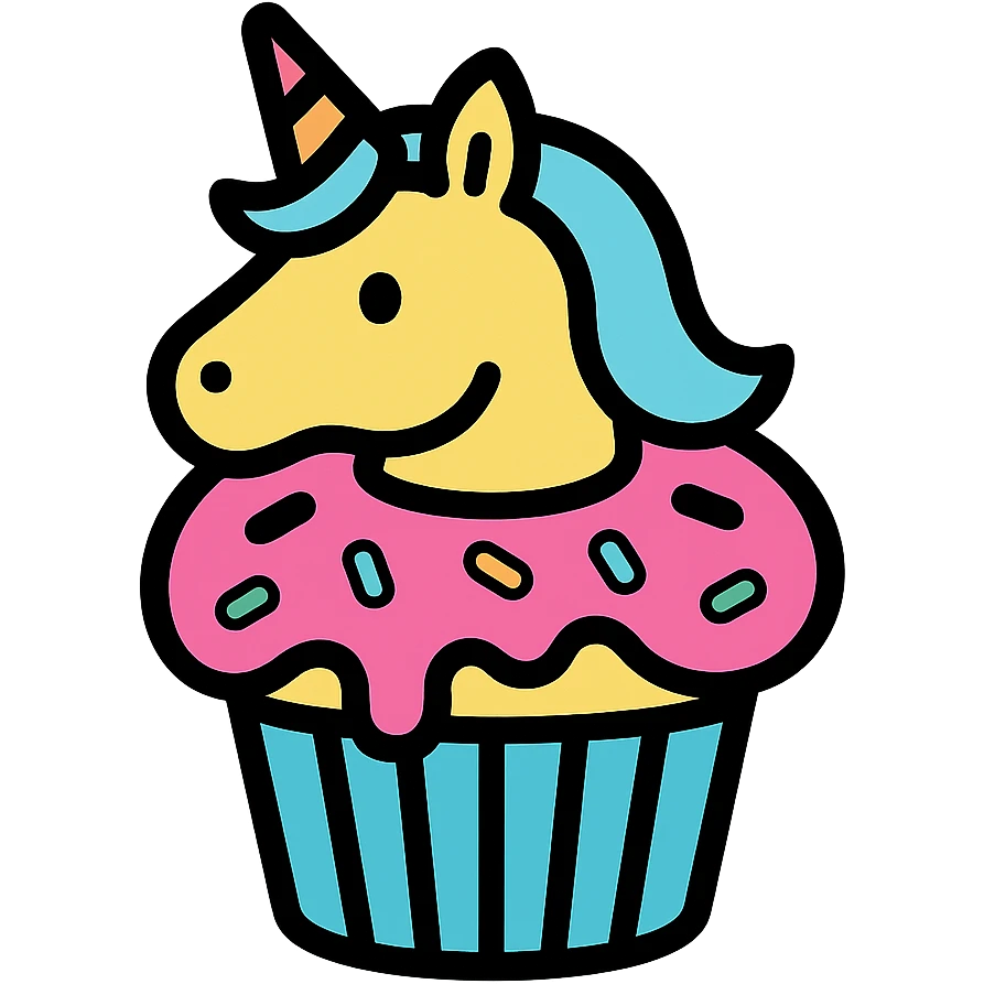 unicorn with icing emoji