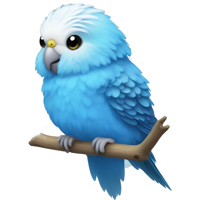 fluffy blue budgie  emoji