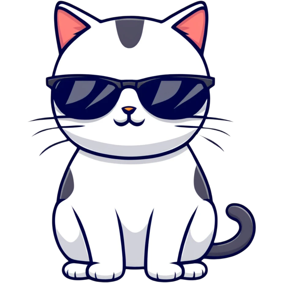 Cat with sunglasses emoji
