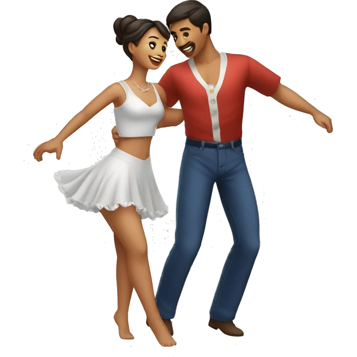 Pareja bailando cueca chilena emoji