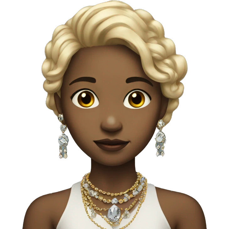 portrait of girl with jewelry emoji