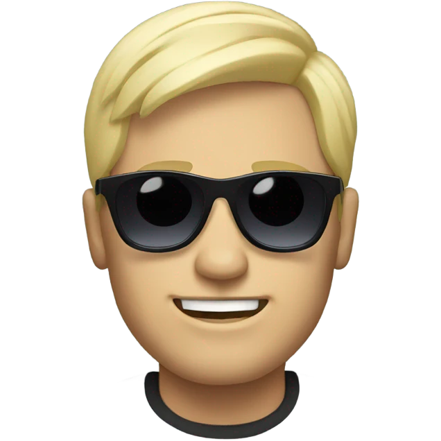 stylish male portrait with sunglasses and blonde hair emoji