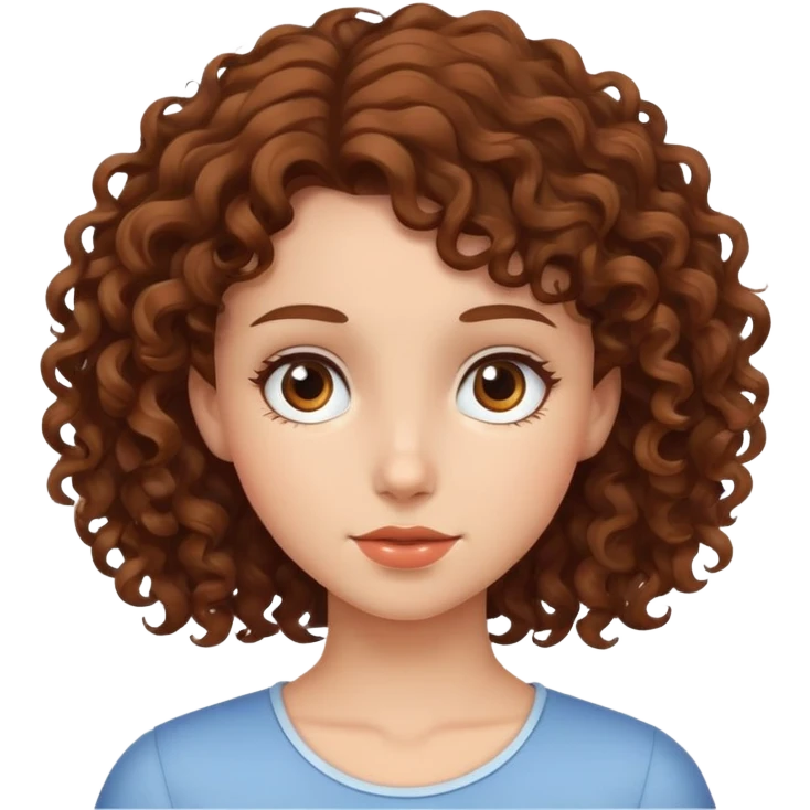 Brown curly hair girl  emoji