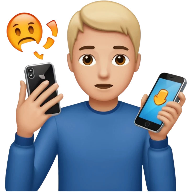 Person dropping phone emoji