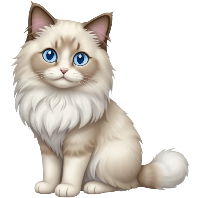 Ragdoll cat sitting full body emoji
