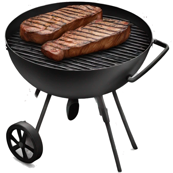 grilling steak on barbecue emoji
