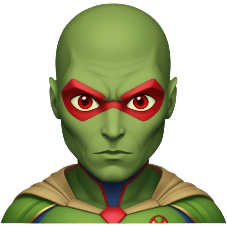Martian Manhunter with red eyes emoji