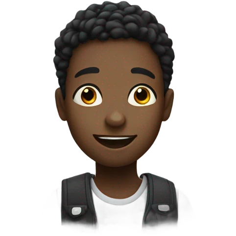 Black boy raising hand emoji